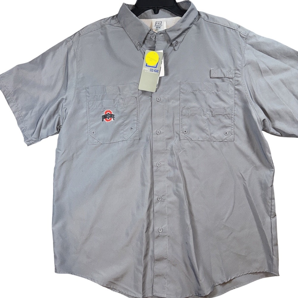 Ohio State Buckeyes Men Vented Fishing Shirt Pro Edge Knights Apparel Sz L NEW